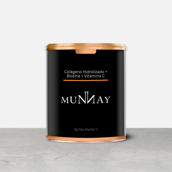 MUNNAY Colágeno Hidrolizado con Biotina Suplemento Antiedad en Polvo Lata 500g