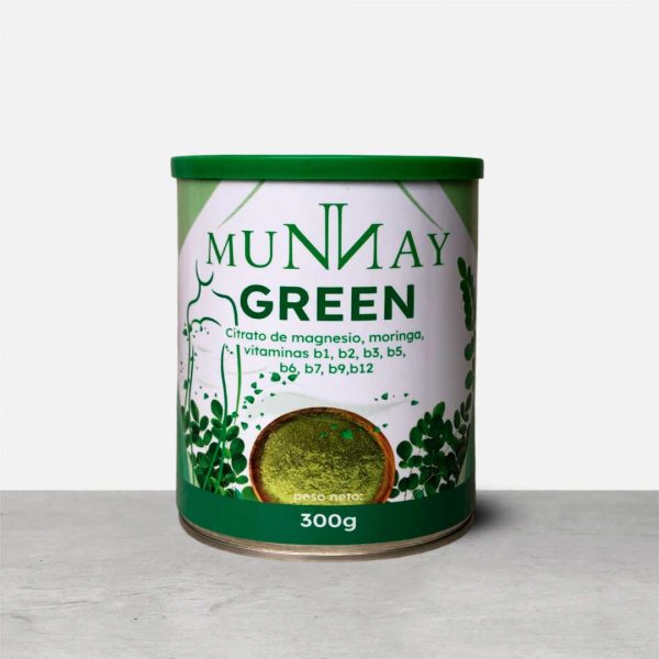 MUNNAY Green Moringa con Citrato de Magnesio Suplemento Detox y Energía en Polvo 500g